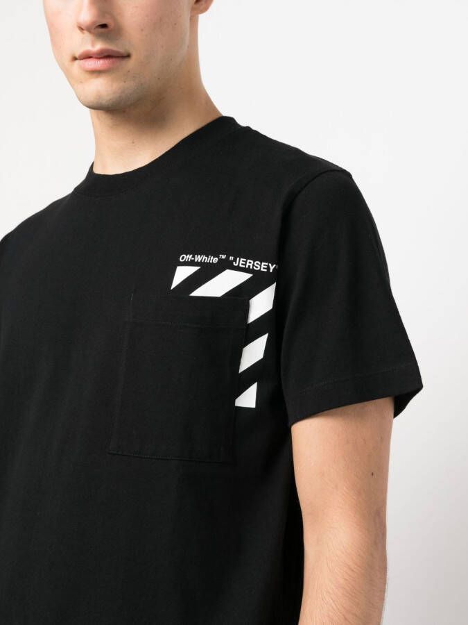 Off-White T-shirt met Diag-print Zwart