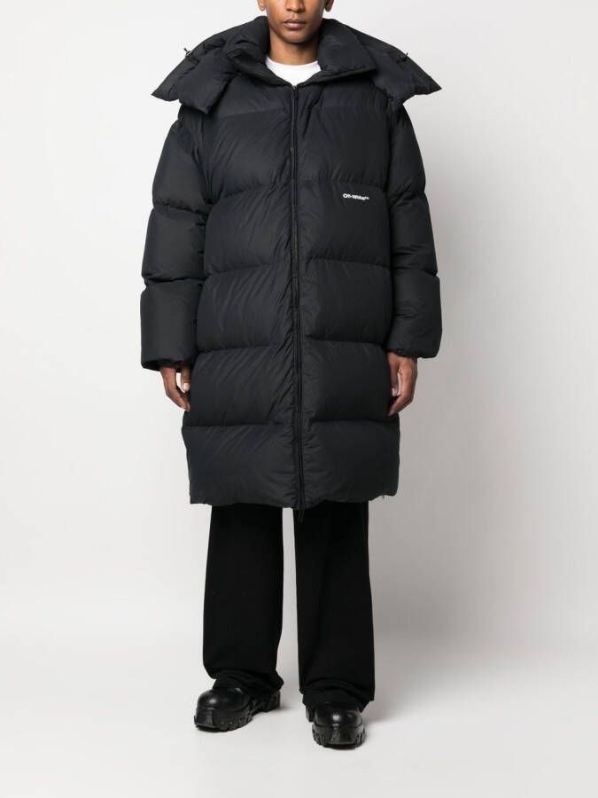 Off-White Donsjack met logoprint Zwart