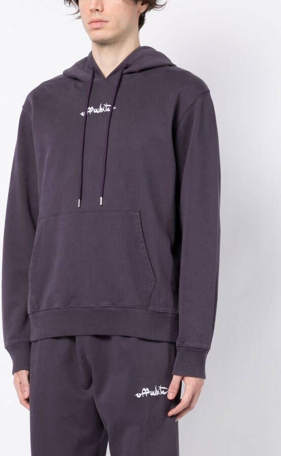 Off-White Hoodie met geborduurd logo Paars