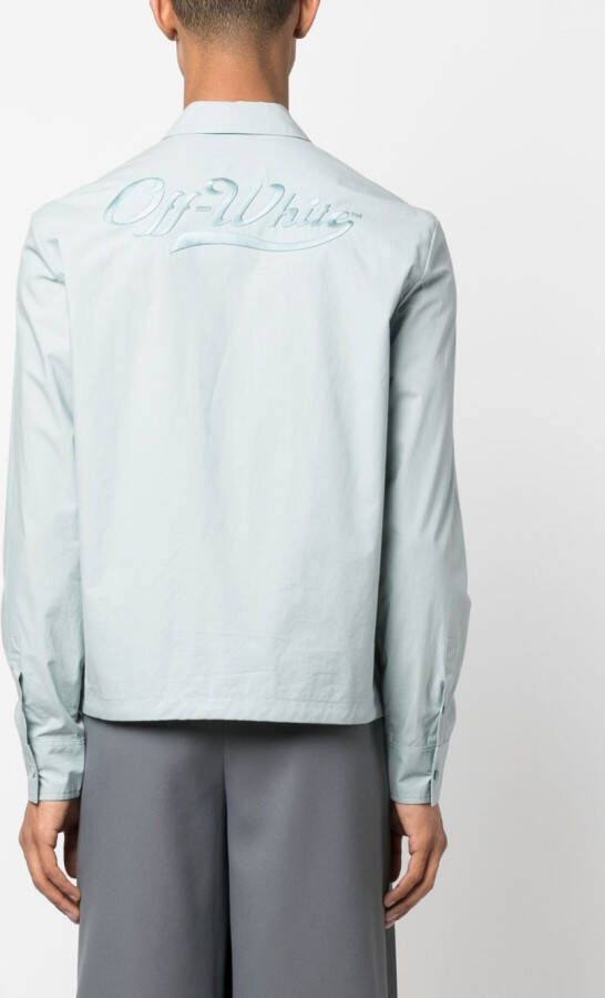 Off-White Sweater met geborduurd logo Blauw