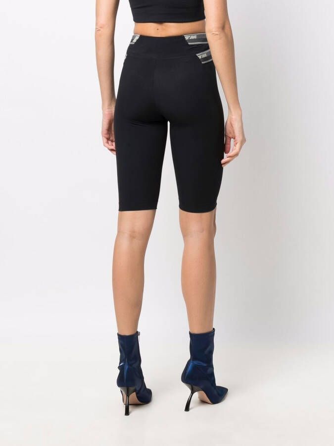 Off-White Fietsshorts met logoband Zwart
