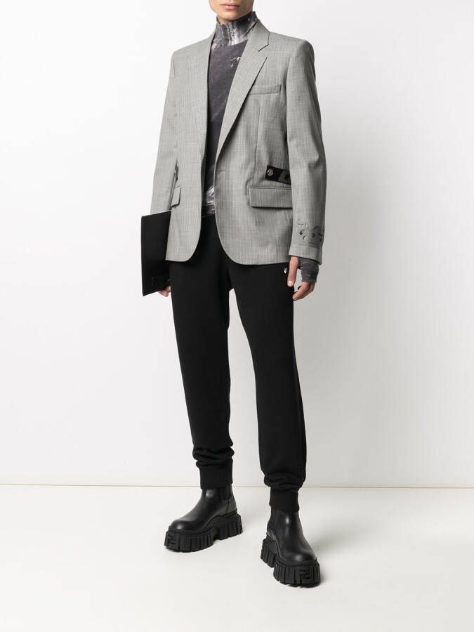 Off-White Gerafelde blazer Grijs
