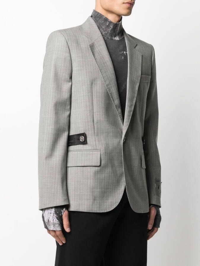 Off-White Gerafelde blazer Grijs