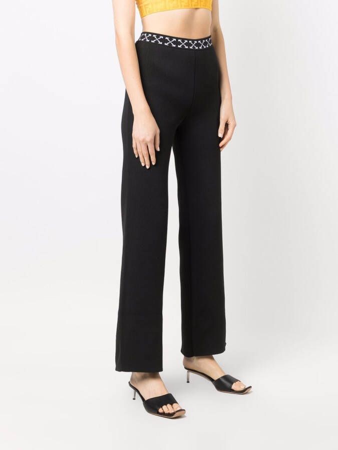 Off-White Geribbelde broek Zwart