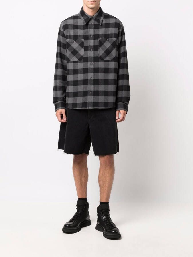 Off-White Geruit overhemd Grijs