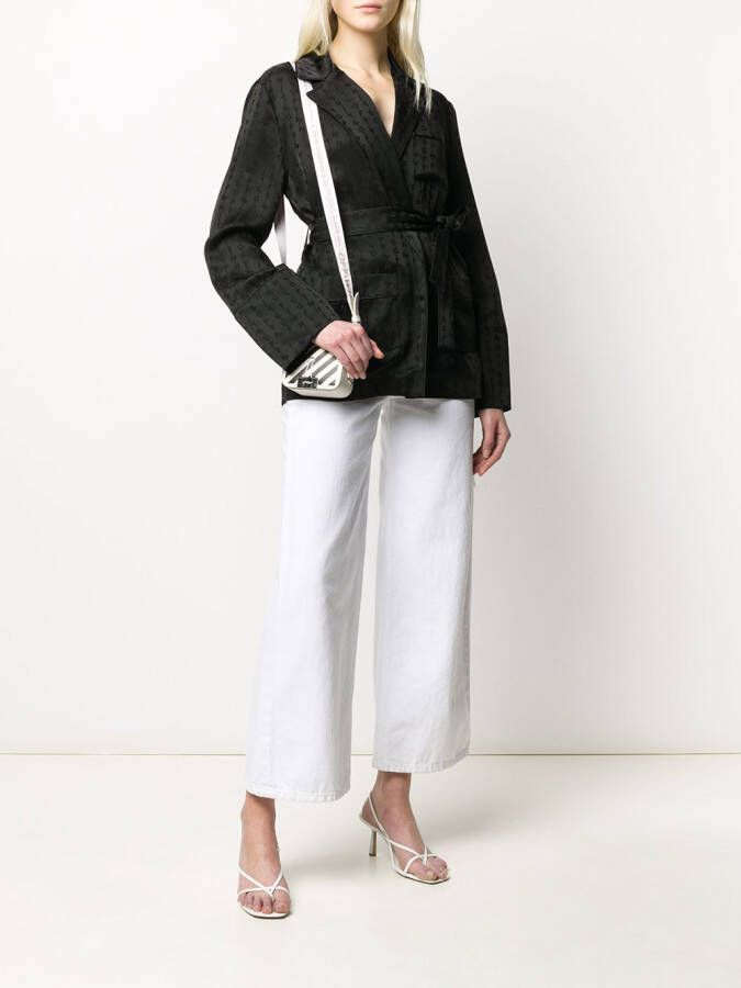 Off-White Gestrikte blouse Zwart