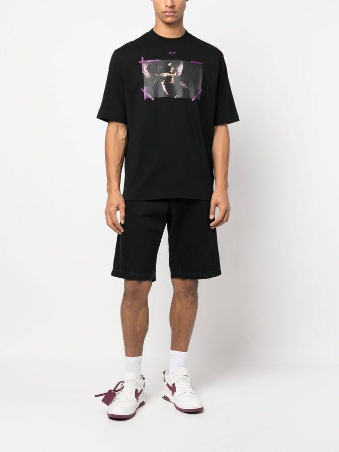 Off-White T-shirt met grafische print BLACK ORCHID