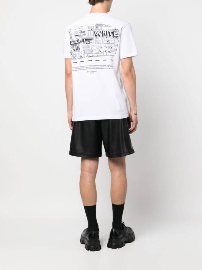 Off-White T-shirt met print Wit