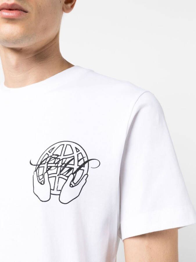 Off-White T-shirt met pijlprint Wit