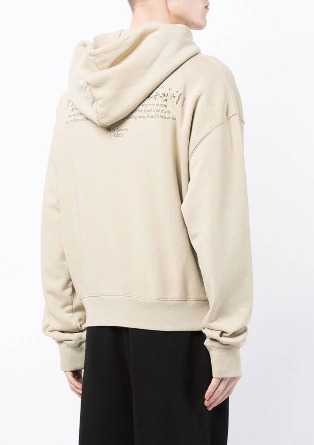 Off-White Hoodie met geborduurd logo Bruin