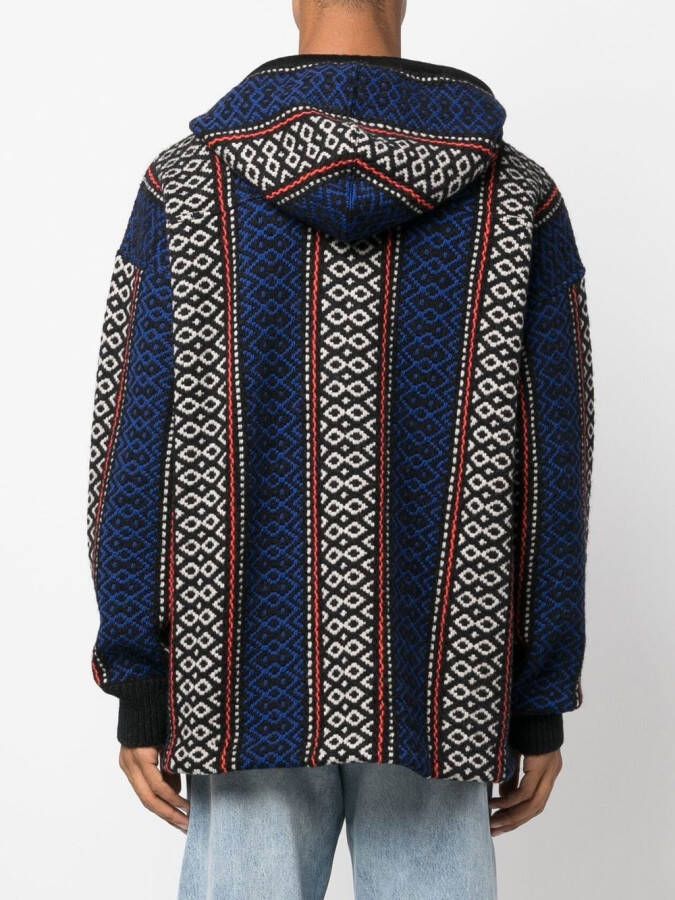 Off-White Hoodie met geometrisch patroon Zwart