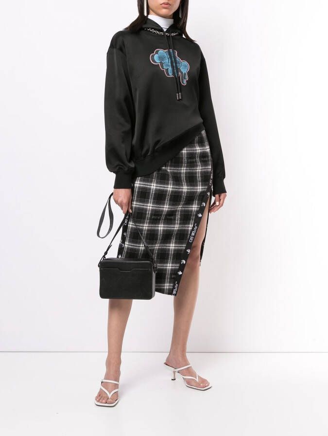 Off-White Hoodie met graffiti-print Zwart