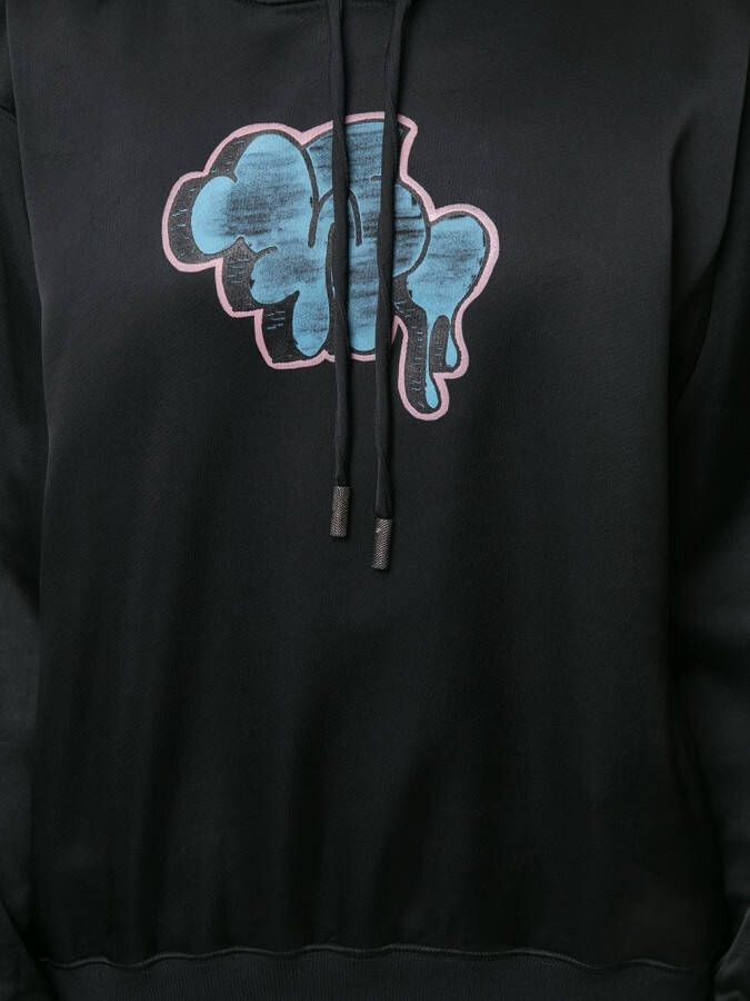Off-White Hoodie met graffiti-print Zwart