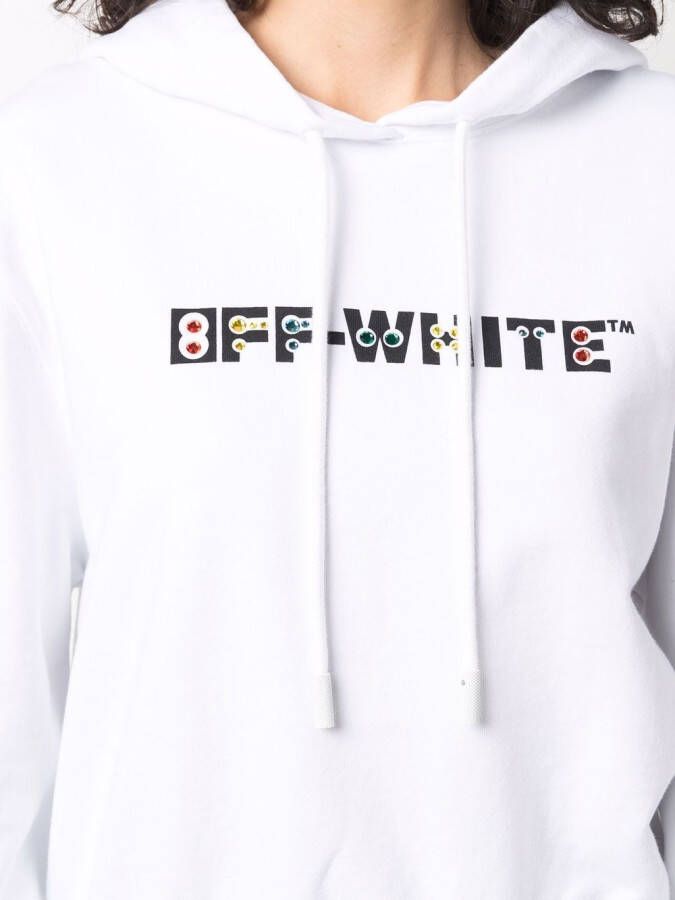 Off-White Hoodie met logo Wit