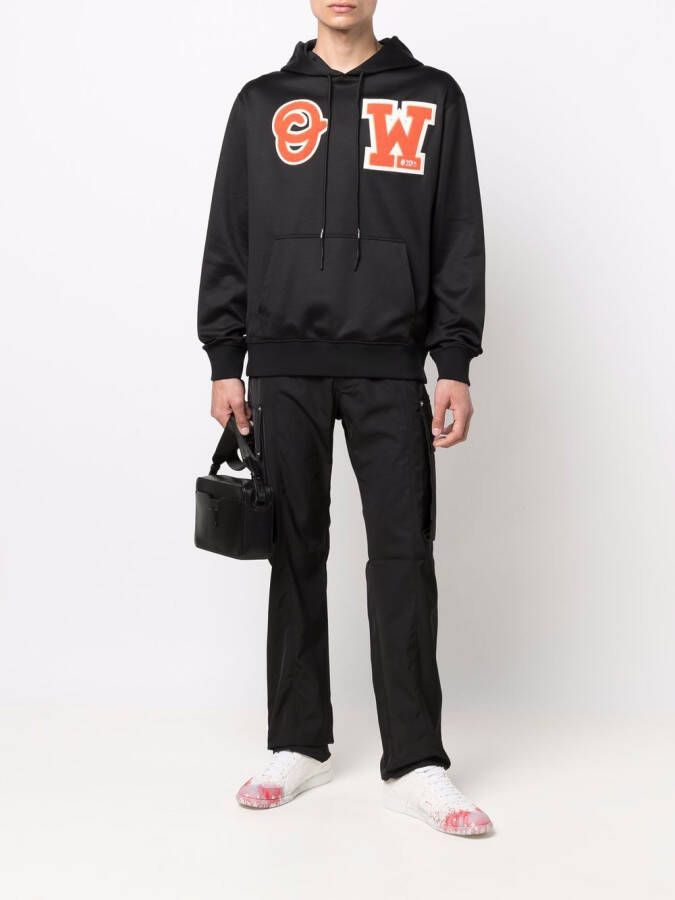 Off-White Hoodie met logopatch Zwart