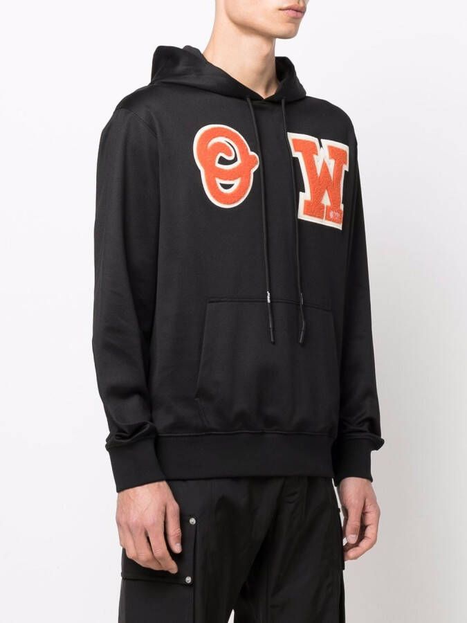 Off-White Hoodie met logopatch Zwart