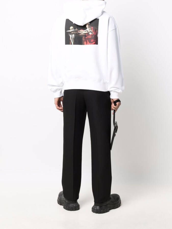 Off-White Hoodie met print Wit