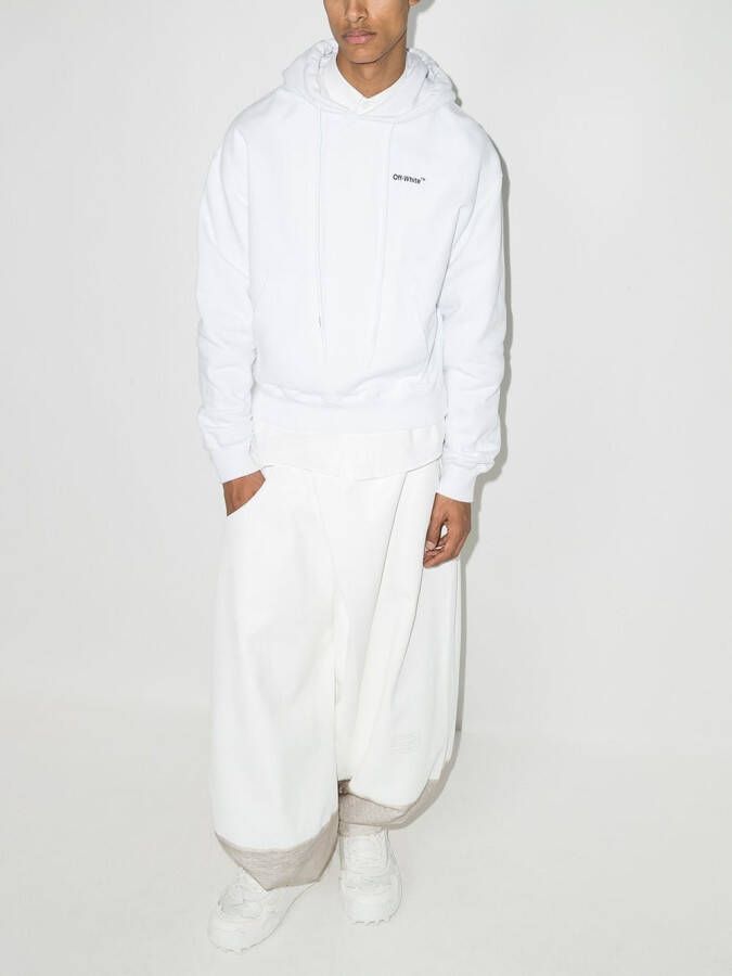 Off-White Hoodie met print Wit