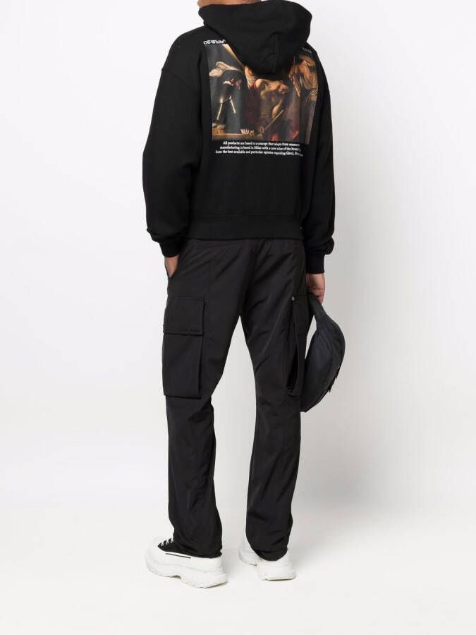 Off-White Hoodie met print Zwart