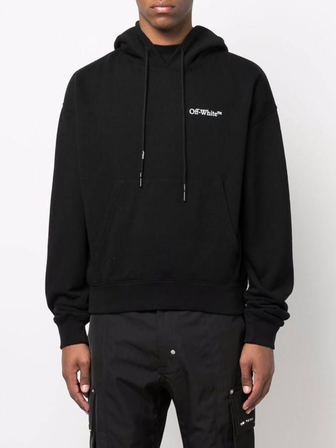 Off-White Hoodie met print Zwart