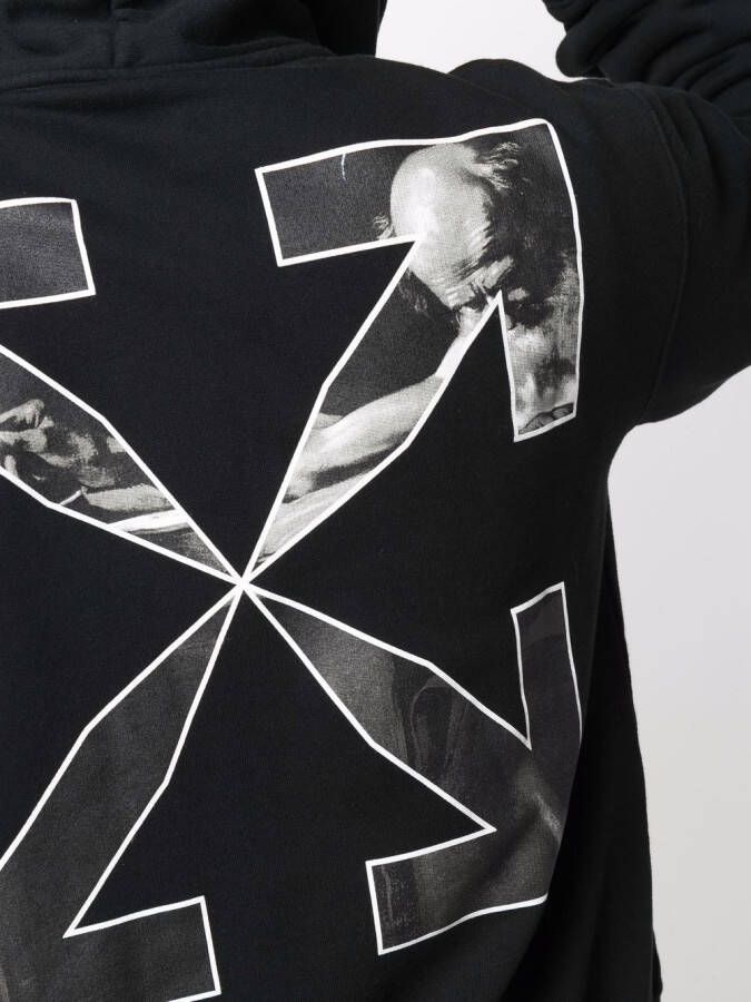 Off-White Hoodie met print Zwart