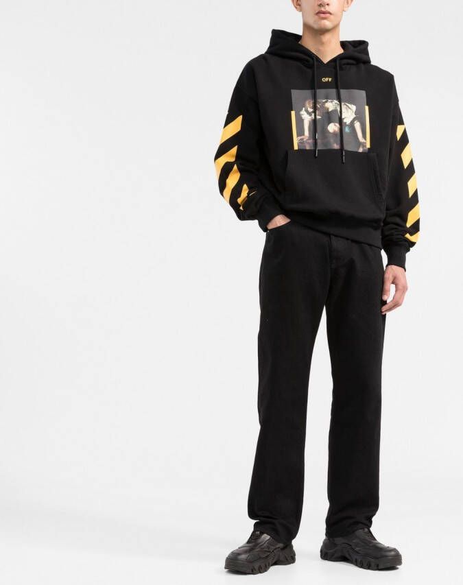 Off-White Hoodie met print Zwart