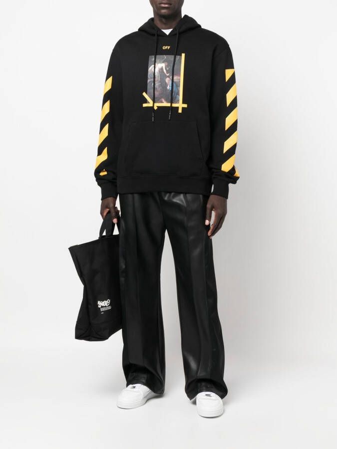 Off-White Hoodie met print Zwart
