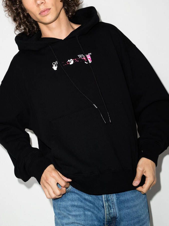 Off-White Hoodie met trekkoord Zwart