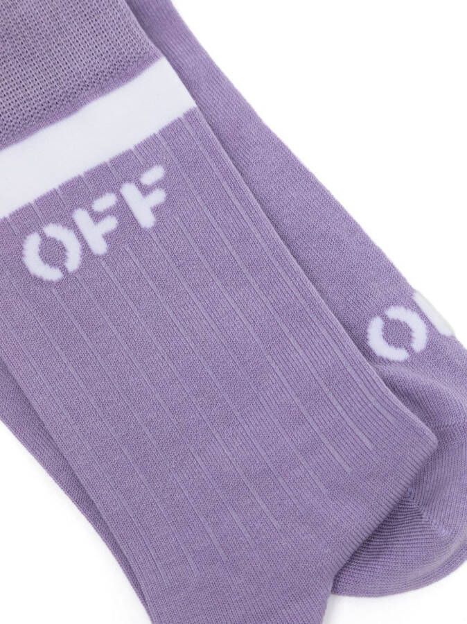 Off-White Sokken met intarsia logo Paars