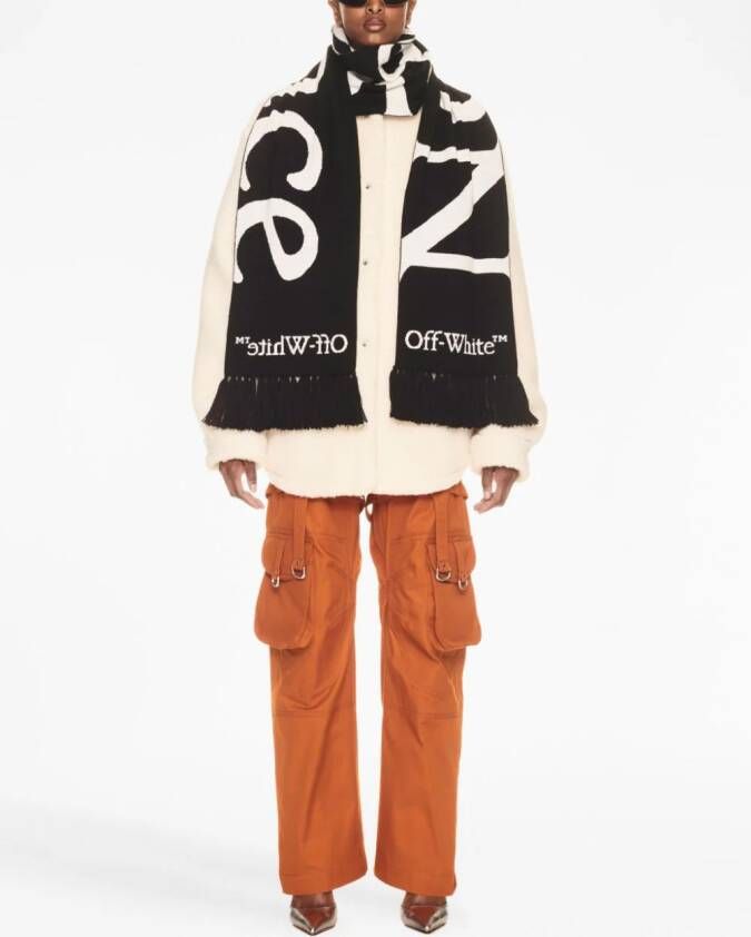 Off-White Intarsia sjaal Zwart