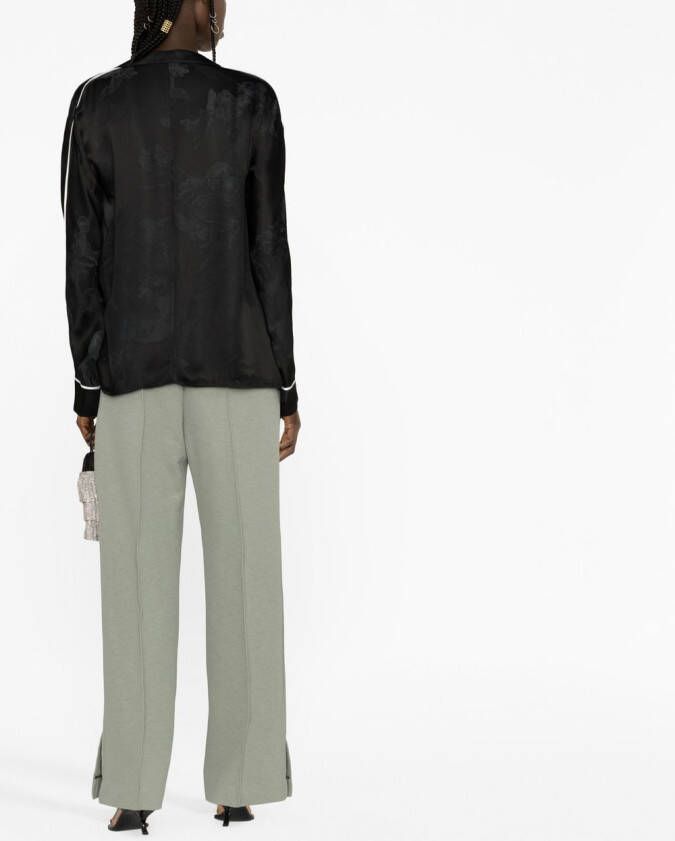 Off-White Shirt met jacquard Zwart