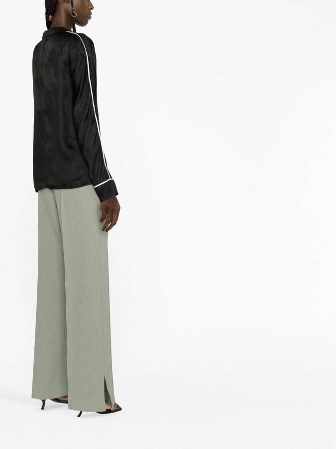 Off-White Shirt met jacquard Zwart