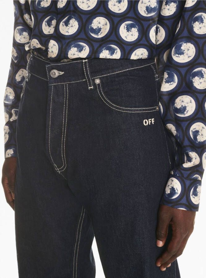Off-White Jeans met borduurwerk Blauw