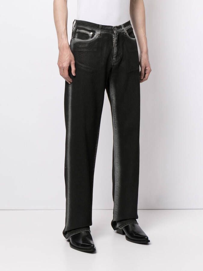 Off-White Jeans met diagonale streep Zwart