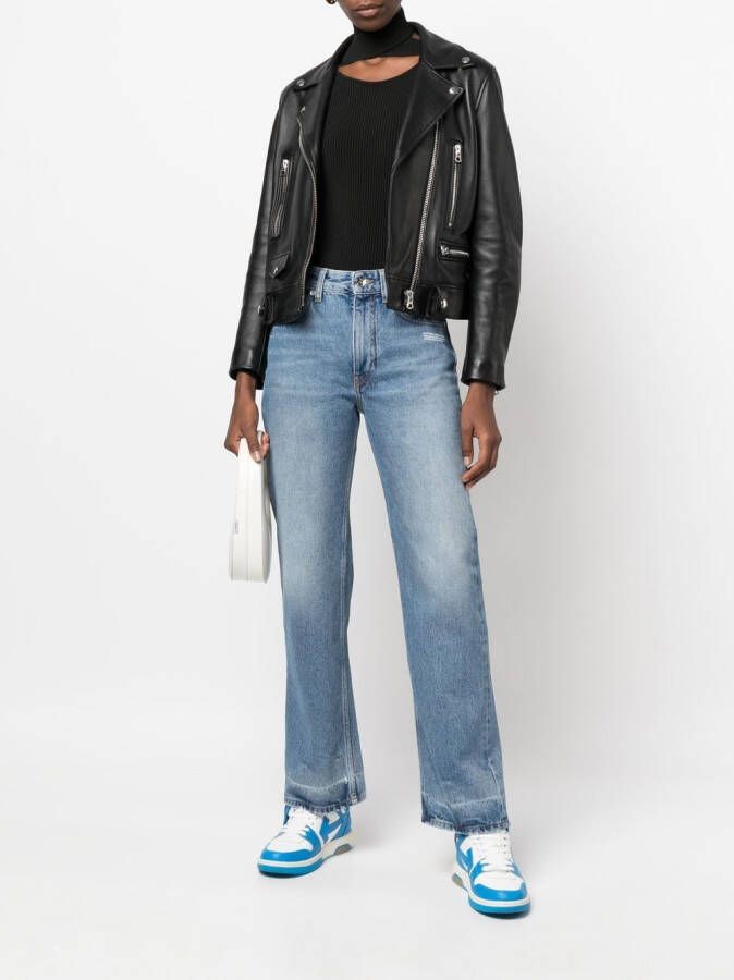 Off-White Jeans met logopatch Blauw