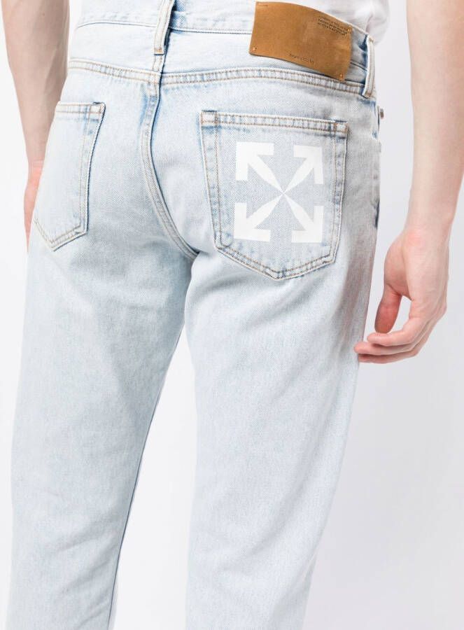 Off-White Jeans met pijlprint Blauw