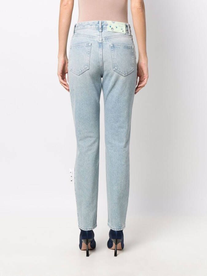 Off-White Jeans met tekst Blauw