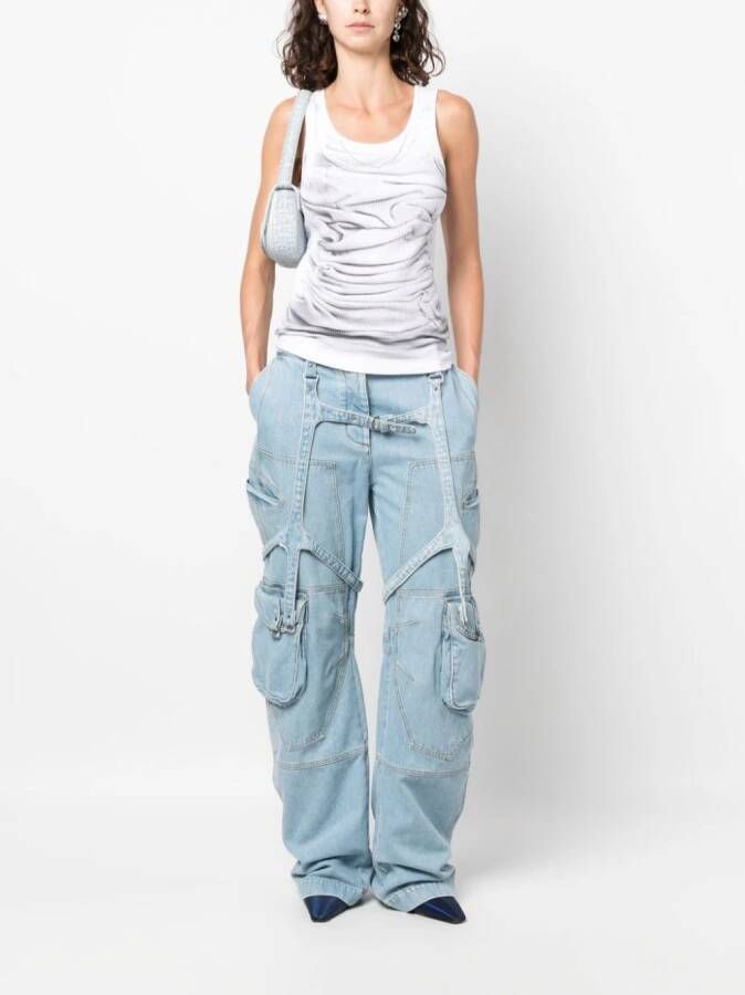 Off-White Jeans met wijde pijpen Blauw