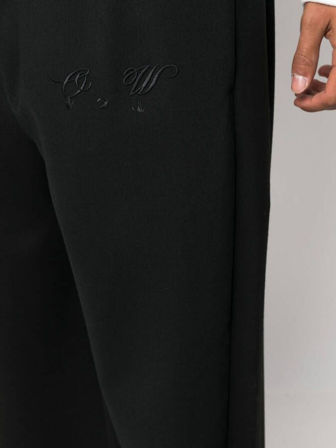 Off-White Joggingbroek met geborduurd logo Zwart