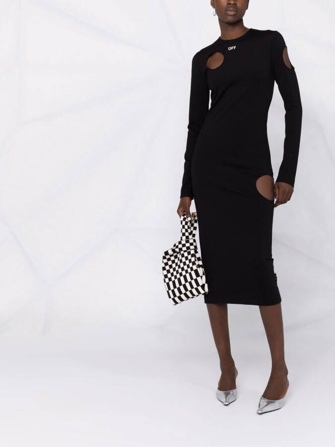 Off-White Jurk met logo Zwart