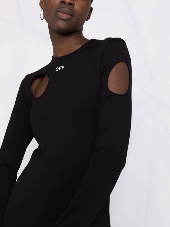 Off-White Jurk met logo Zwart