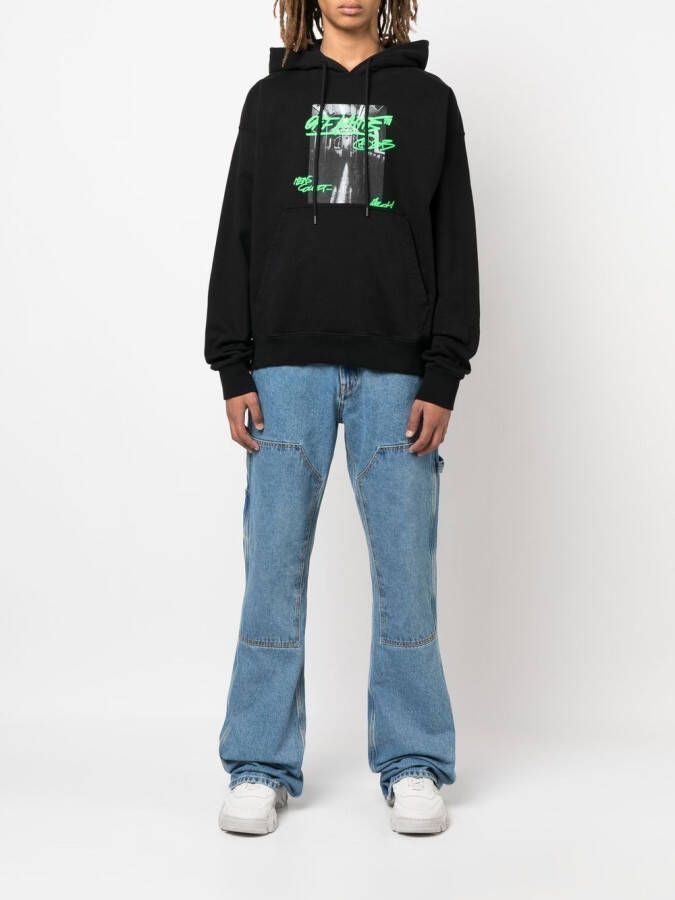 Off-White Katoenen hoodie Zwart