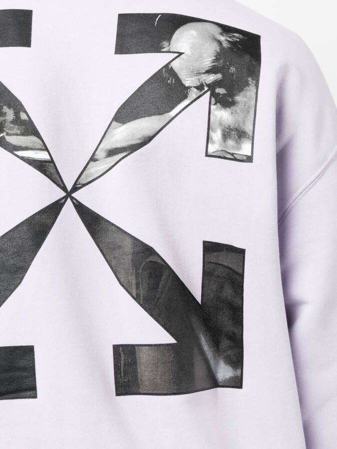 Off-White Katoenen sweater Paars