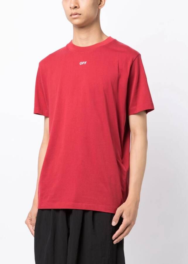 Off-White Katoenen T-shirt Rood
