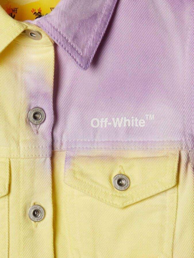 Off-White Kids Blousejurk met tie-dye print Geel