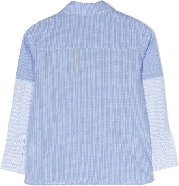 Off-White Kids Geruit shirt Blauw