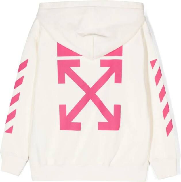 Off-White Kids Hoodie met print Wit