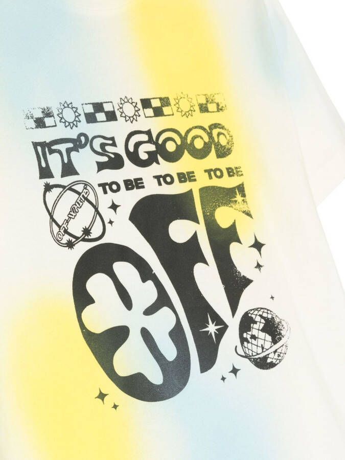 Off-White Kids T-shirt met grafische print Geel