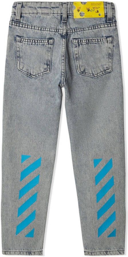 Off-White Kids Straight jeans Blauw
