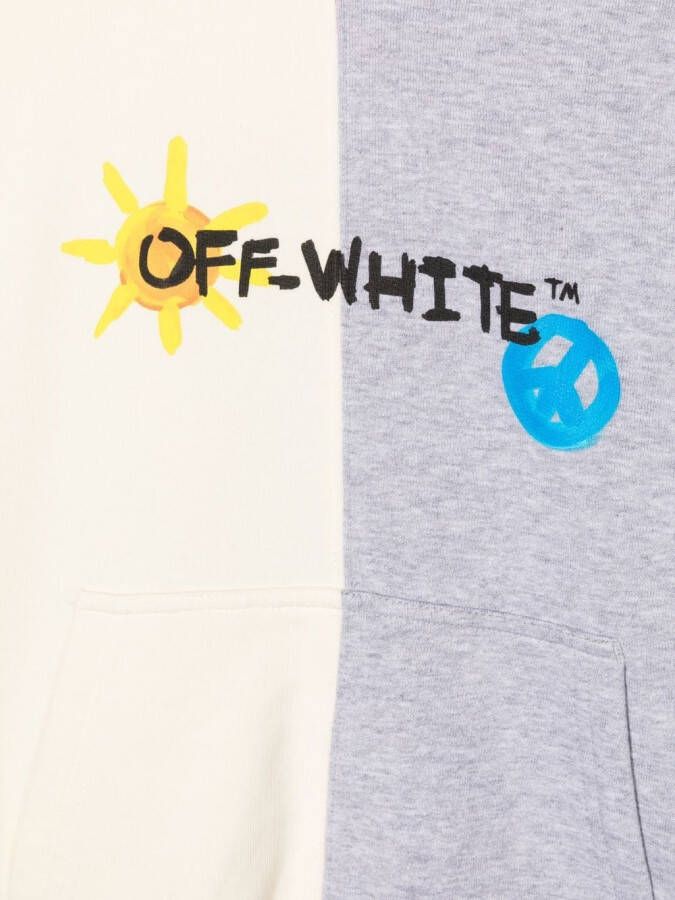 Off-White Kids Hoodie met logo Wit